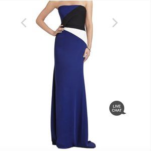 BCBGMAXAZRIA Audrianna Colorblock Satin Gown